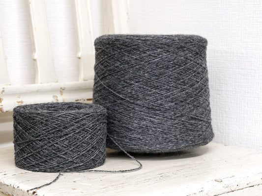 Graphite grey fingering wool yarn in cones | graphite-grey-fingering-wool-yarn-in-cones-1