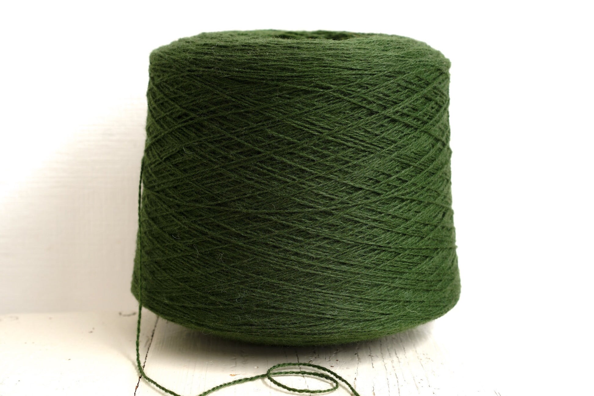 Dark green wool in cone 0,9kg/31.7oz - Fingering wool yarn - 100% wool yarn for weaving plaids, socks knitting - Hand knitting wool C360 | dark-green-wool-in-cone-0-9kg-31-7oz-fingering-wool-yarn-100-wool-yarn-for-weaving-plaids-socks-knitting-hand-knitting-wool-c360