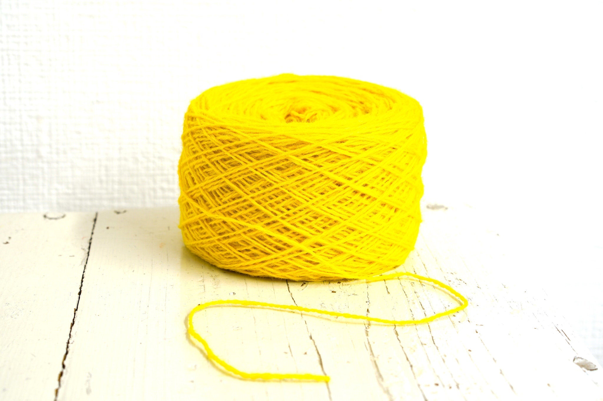 Bright yellow wool in cone 0,9kg/31.7oz - Fingering wool yarn - 100% wool yarn for weaving plaids, socks knitting - Hand knitting wool C710 | bright-yellow-wool-in-cone-0-9kg-31-7oz-fingering-wool-yarn-100-wool-yarn-for-weaving-plaids-socks-knitting-hand-knitting-wool-c710