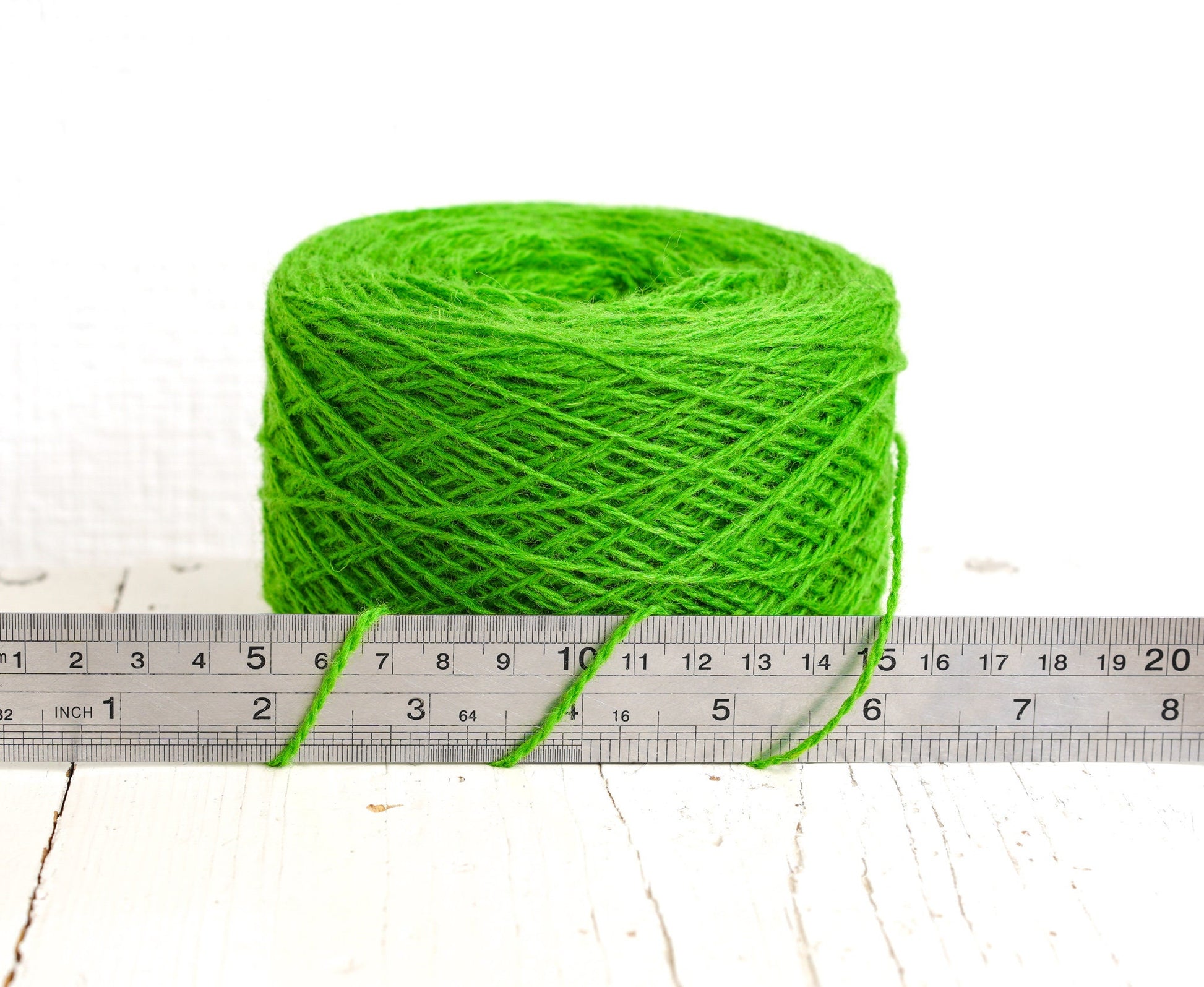 Bright green wool in cone 0,9kg/31.7oz - Fingering wool yarn - 100% wool yarn for weaving plaids, socks knitting - Hand knitting wool C 345 | bright-green-wool-in-cone-0-9kg-31-7oz-fingering-wool-yarn-100-wool-yarn-for-weaving-plaids-socks-knitting-hand-knitting-wool-c-345