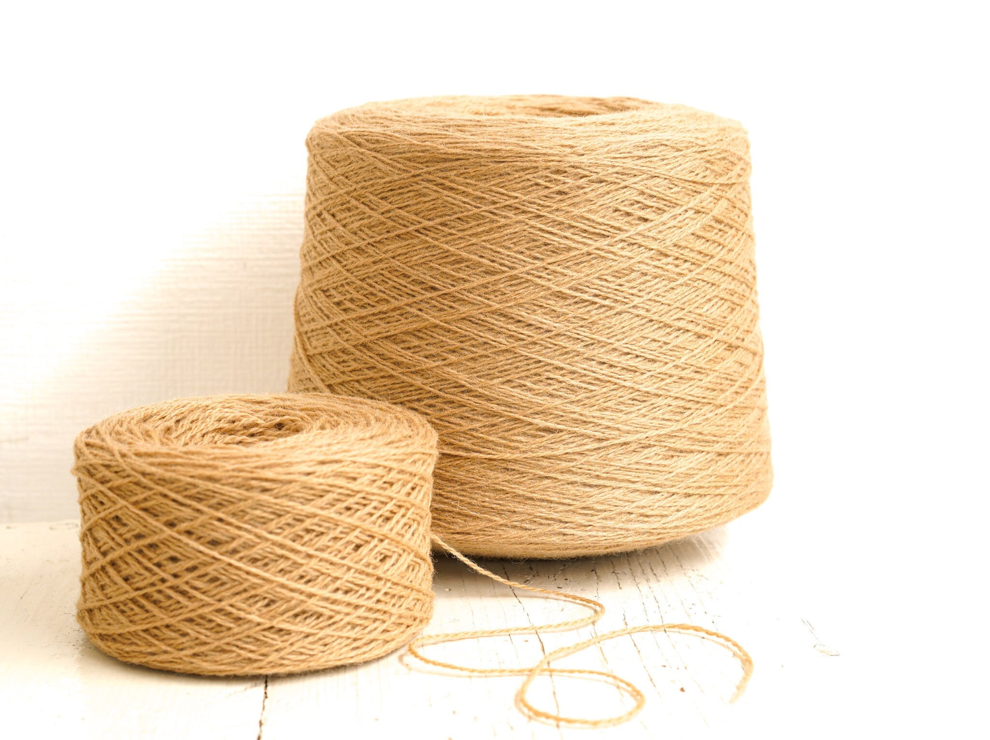 Light brown 100% wool yarn in cone 900g /31.7oz - Fingering wool fiber - Wool yarn for weaving plaids - Machine, hand knitting wool yarn 650 | light-brown-100-wool-yarn-in-cone-900g-31-7oz-fingering-wool-fiber-wool-yarn-for-weaving-plaids-machine-hand-knitting-wool-yarn-650