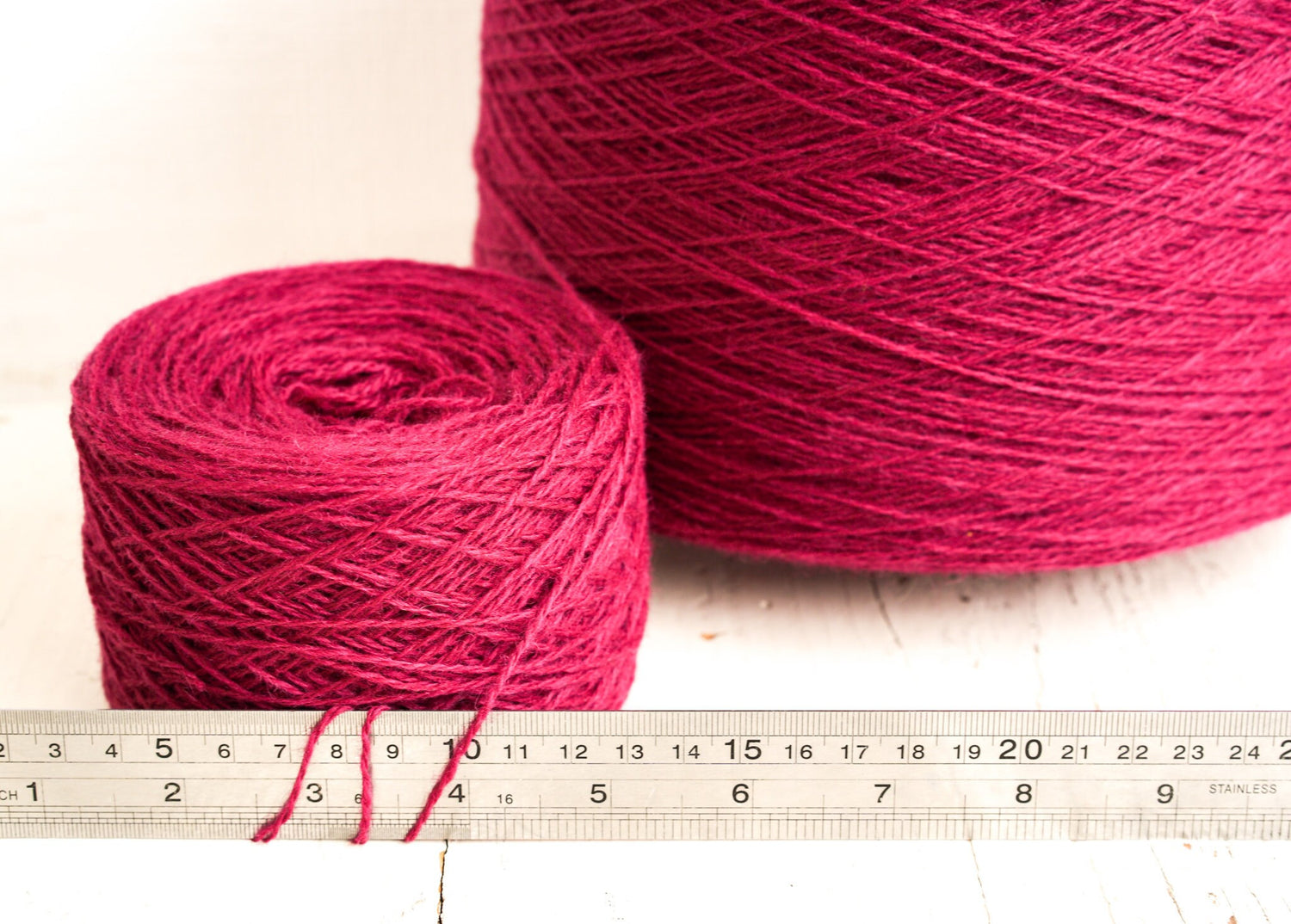 Hot pink wool in cone 0,9kg/31.7oz - 100% New Zealand fingering wool - yarn for weaving plaids, socks knitting - Hand knitting wool C540 | hot-pink-wool-in-cone-0-9kg-31-7oz-100-new-zealand-fingering-wool-yarn-for-weaving-plaids-socks-knitting-hand-knitting-wool-c540