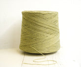 Olive green wool in cone 900g/31.7oz - Fingering wool fiber for weaving plaids, hands or machine knitting men&