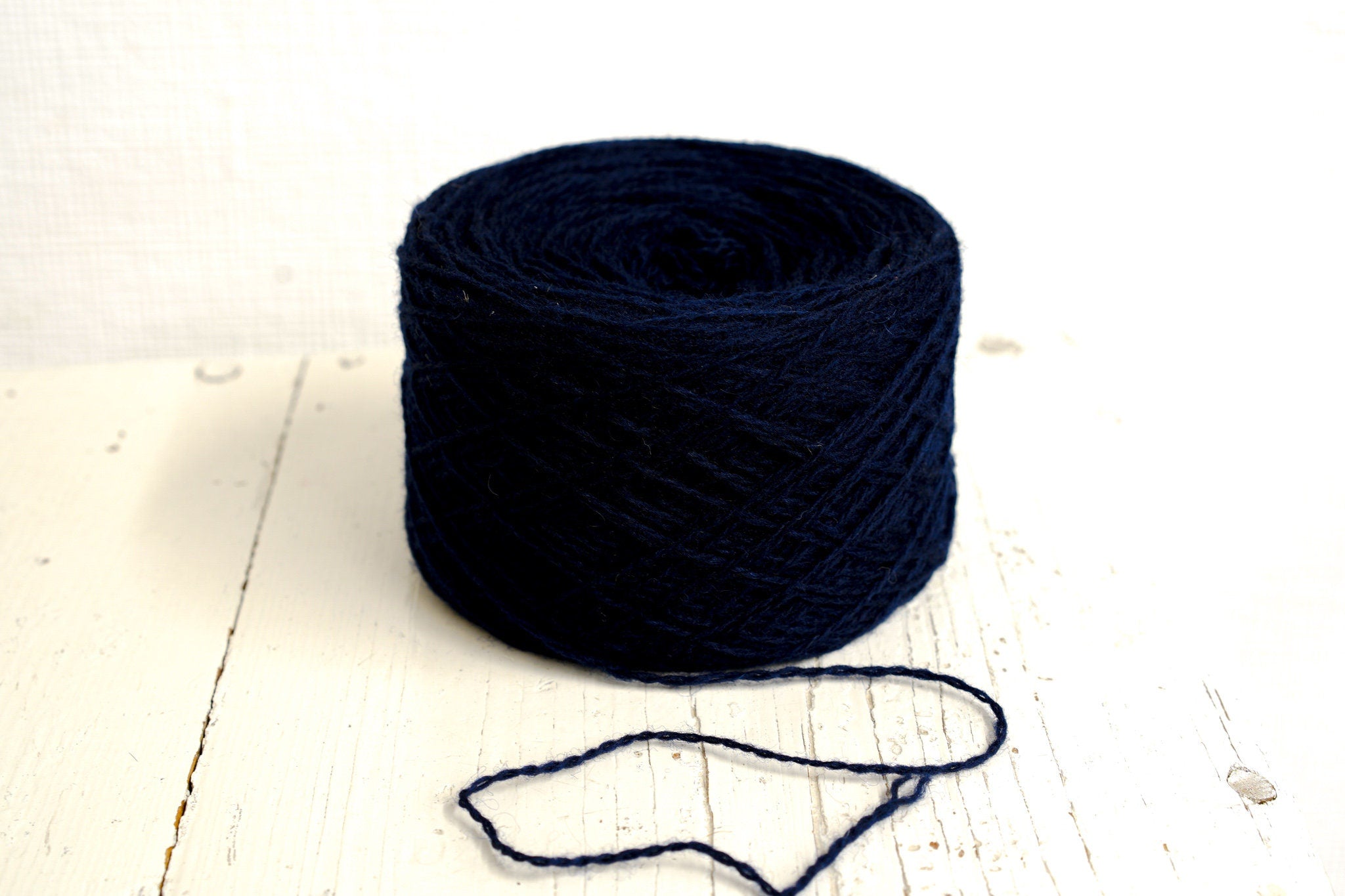 Dark blue fingering wool yarn in cones | dark-blue-fingering-wool-yarn-in-cones