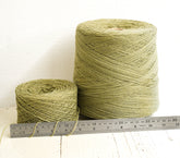 Olive green wool in cone 900g/31.7oz - Fingering wool fiber for weaving plaids, hands or machine knitting men&