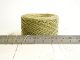Olive green wool in cone 900g/31.7oz - Fingering wool fiber for weaving plaids, hands or machine knitting men&