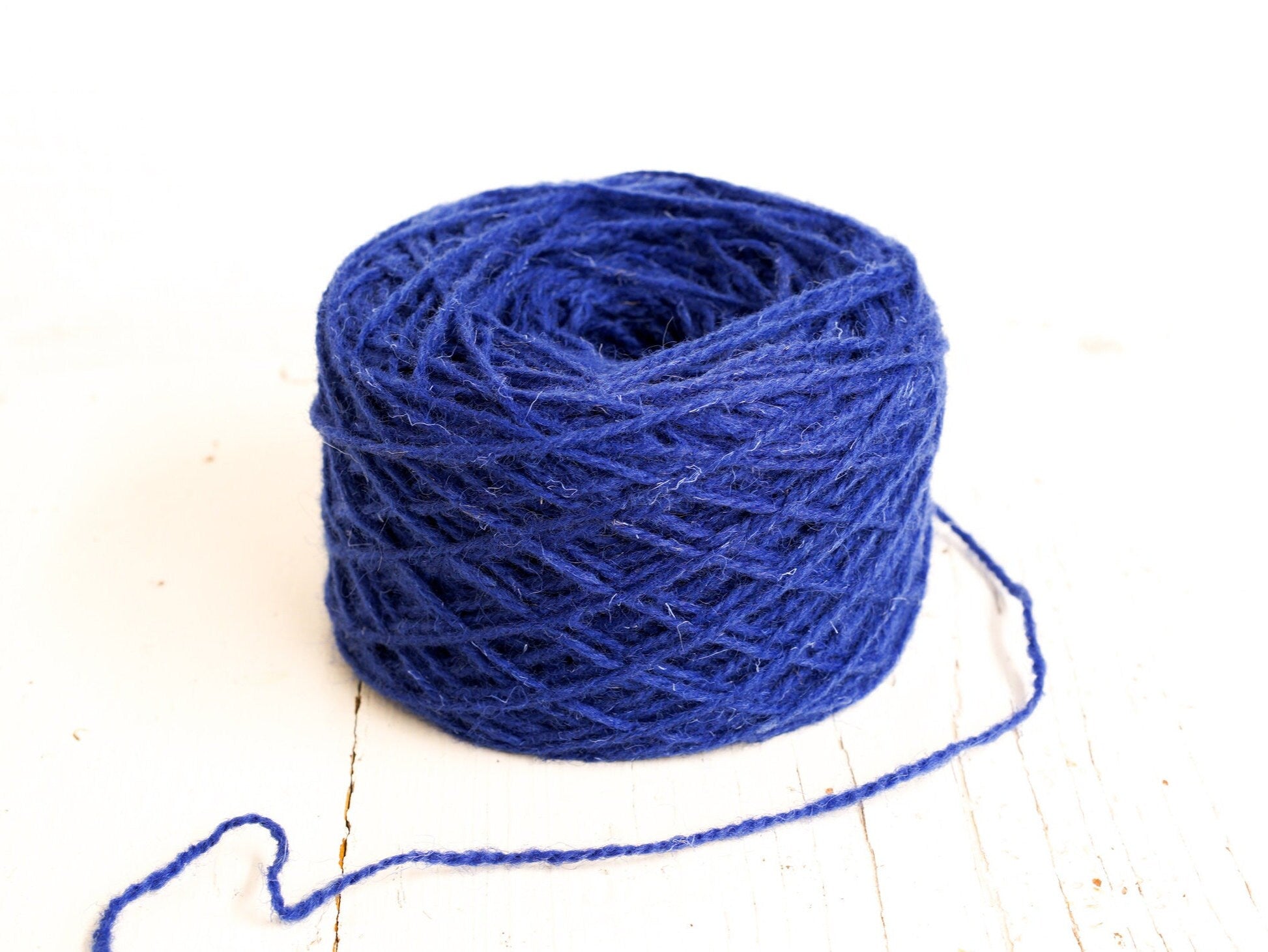 Indigo blue European rustic wool, 100g/3,5 oz. yarn for carpet, hand knitting, rug making with tufting gun, slippers crochet - Yarn Home | indigo-blue-european-rustic-wool-100g-3-5-oz-yarn-for-carpet-hand-knitting-rug-making-with-tufting-gun-slippers-crochet-yarn-home