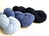 Sky blue, steel blue, dark blue fingering and socks 100% New Zealand wool yarn, for knitting, crochet, plaid weaving, outerwear threads set | sky-blue-steel-blue-dark-blue-fingering-and-socks-100-new-zealand-wool-yarn-for-knitting-crochet-plaid-weaving-outerwear-threads-set