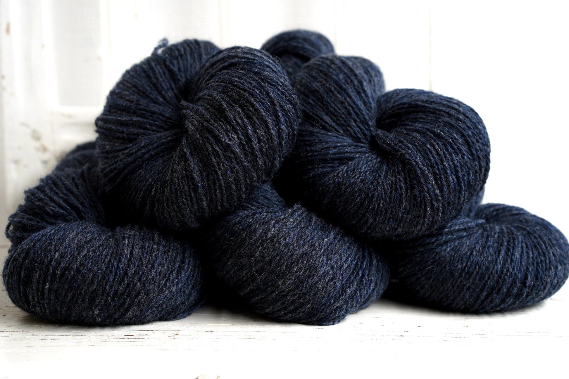 Denim blue wool yarn - 100g./3,50 oz. - New Zealand wool for hand or machine knitting, weaving plaids, cardigans, knitter gift - 270 Color | denim-blue-wool-yarn-100g-3-50-oz-new-zealand-wool-for-hand-or-machine-knitting-weaving-plaids-cardigans-knitter-gift-270-color