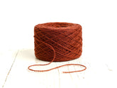 Burnt brick color wool in cone 0,9kg/31.7oz - Fingering yarn for weaving plaids, socks knitting, women&