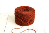 Burnt brick color wool in cone 0,9kg/31.7oz - Fingering yarn for weaving plaids, socks knitting, women&