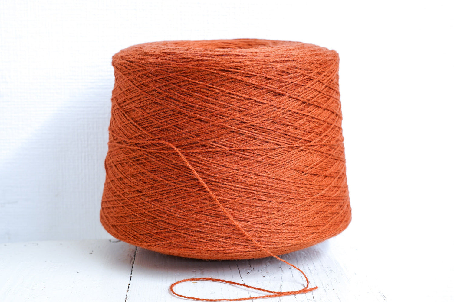 Brick color wool in cone 0,9kg/31.7oz - Fingering wool yarn - 100% wool yarn for weaving plaids, socks knitting - Hand knitting wool C 274 | brick-color-wool-in-cone-0-9kg-31-7oz-fingering-wool-yarn-100-wool-yarn-for-weaving-plaids-socks-knitting-hand-knitting-wool-c-274