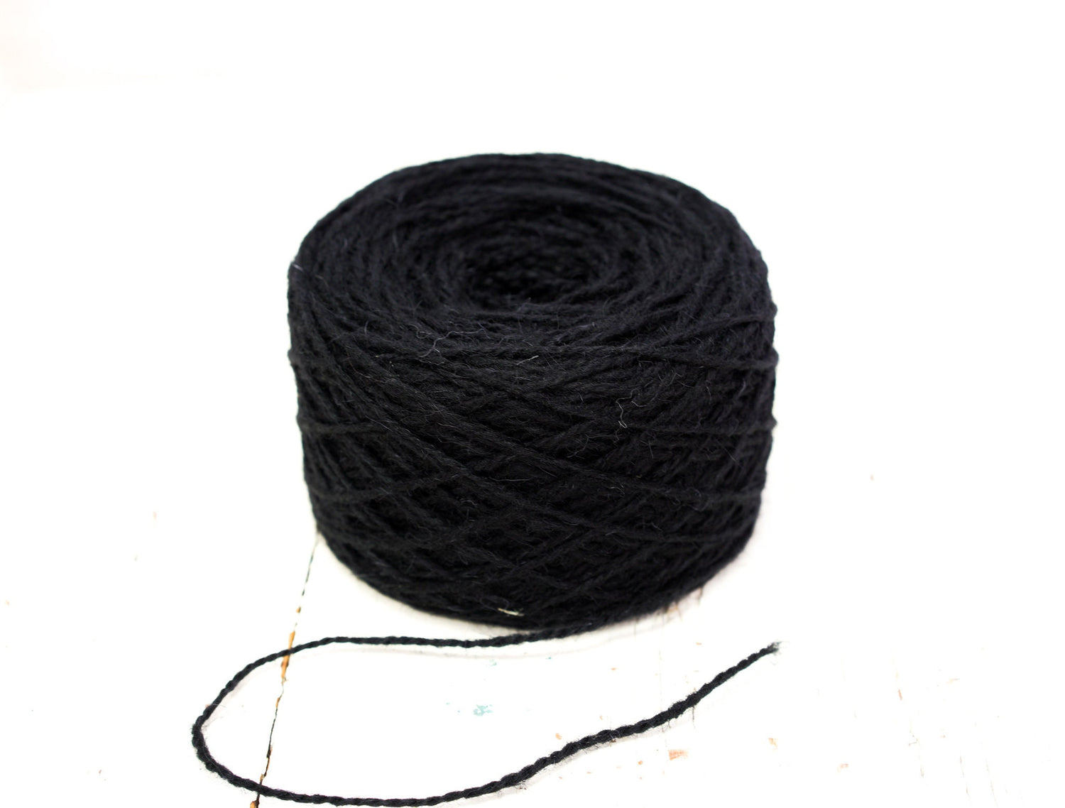 Black European rustic wool yarn - 100g/3.5oz. - for carpet, hand knitting, tufting, slippers crocheting, winter warm wool | black-european-rustic-wool-yarn-100g-3-5oz-for-carpet-hand-knitting-tufting-slippers-crocheting-winter-warm-wool